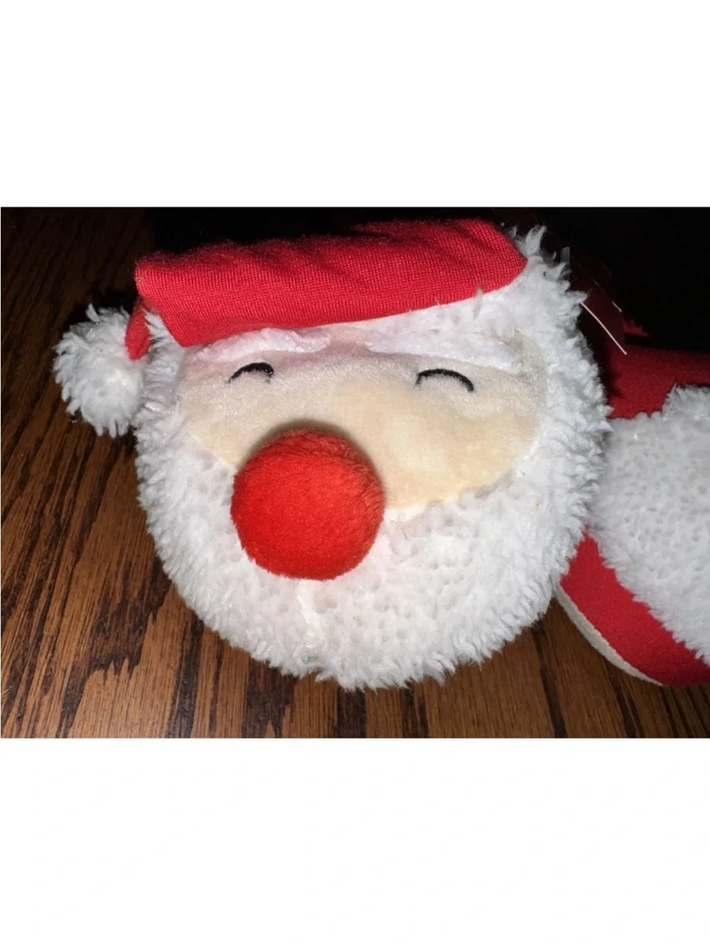 NWT Boys Girls Santa Slippers Light Up Nose Large 4T / 5T Christmas Holiday 8-13